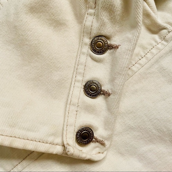 Polo Jeans Co. White Jean Jacket Military Style  Libby Long Sleeve Cotton Large - Picture 8 of 13